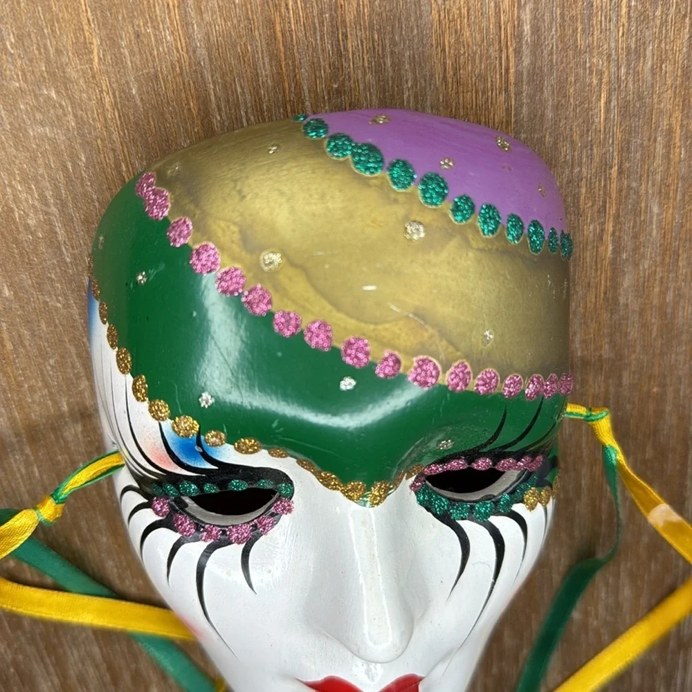 Ceramic Mask Mardi Gras Theme 5.35” x 4”